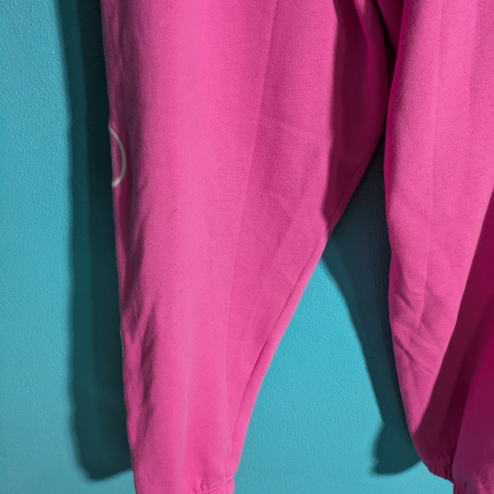 Pink Jogger Sweatpants with Side Lettering Streetwear Comfy Y2k‎ - Picture 8 of 9